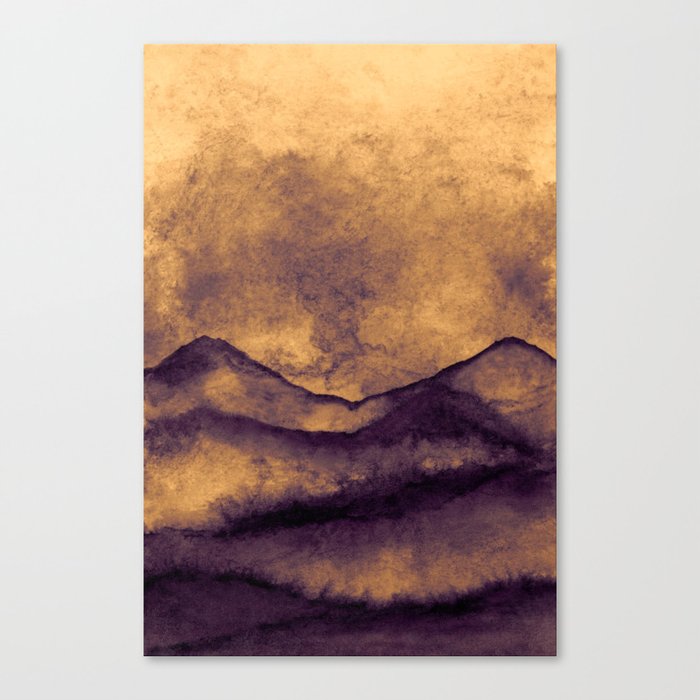 Moody And Dark Landscape In Brown Canvas Print