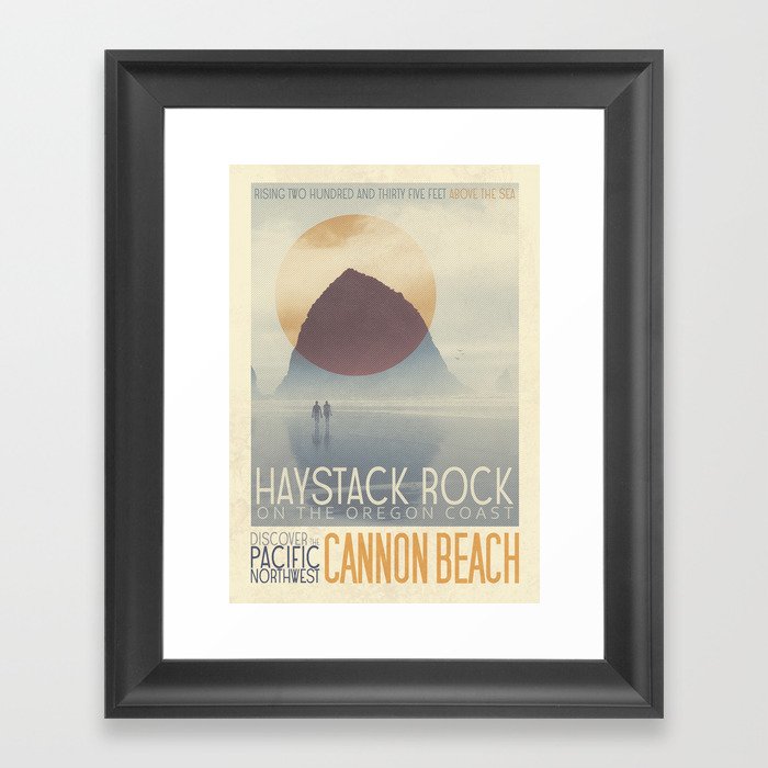 Haystack Rock of Cannon Beach, Oregon Framed Art Print