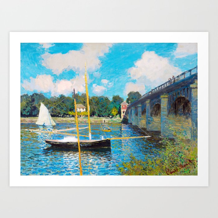Claude Monet (French, 1840-1926) - The Bridge at Argenteuil (Le Pont routier, Argenteuil) - 1874 - Impressionism - Landscape art - Oil on canvas - Digitally Enhanced Version - Art Print