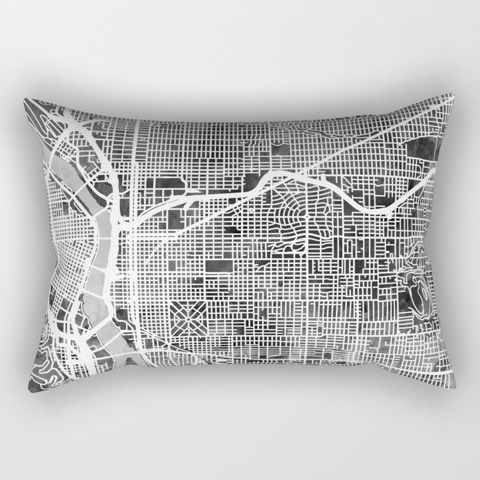 Portland Oregon City Map Rectangular Pillow