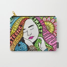 Watercolor Doodle Art | Girl Power Carry-All Pouch