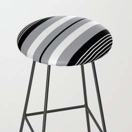Classic black , gray and white stripes pattern Bar Stool