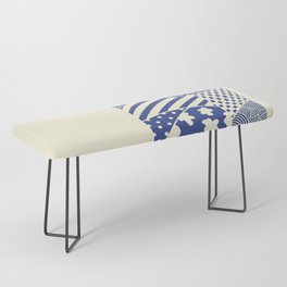 Abstract geometric pattern collection in color block 1 Bench