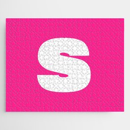 s (White & Dark Pink Letter) Jigsaw Puzzle
