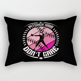 Pitcher Hair Don't Care Softball Girl Rectangular Pillow