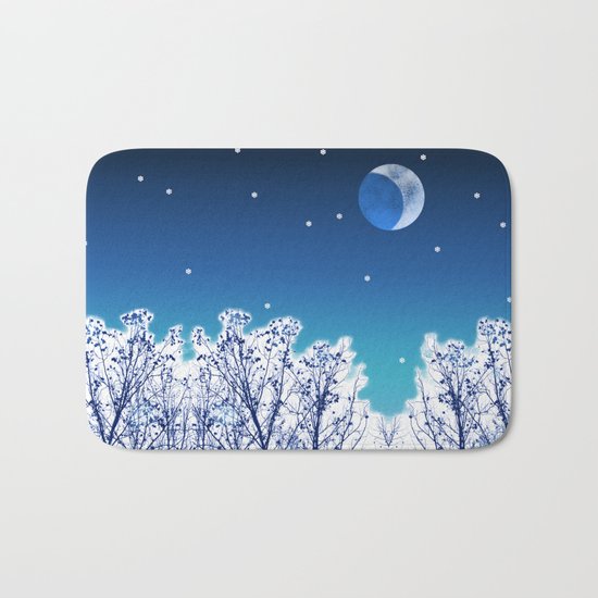 White Woods Snow Bath Mat