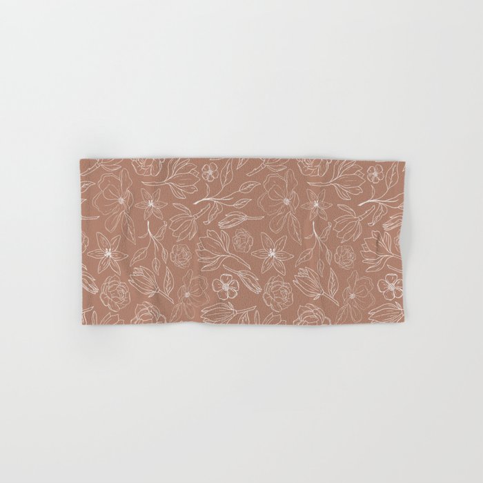 Copper Magnolia Pattern Hand & Bath Towel