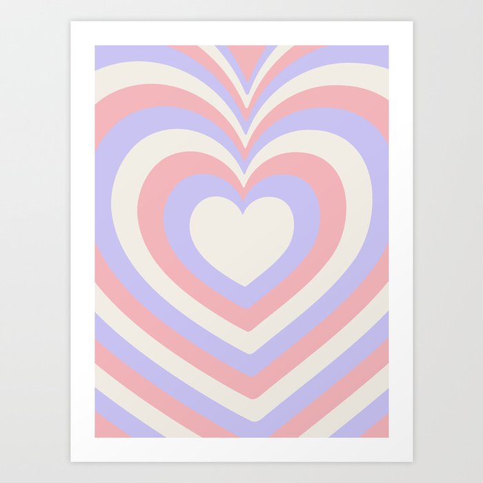 Pink & Purple Latte Hearts Art Print