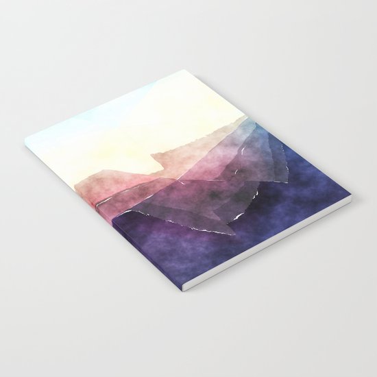 In the sea- abstract watercolor - triangle pattern Notebook