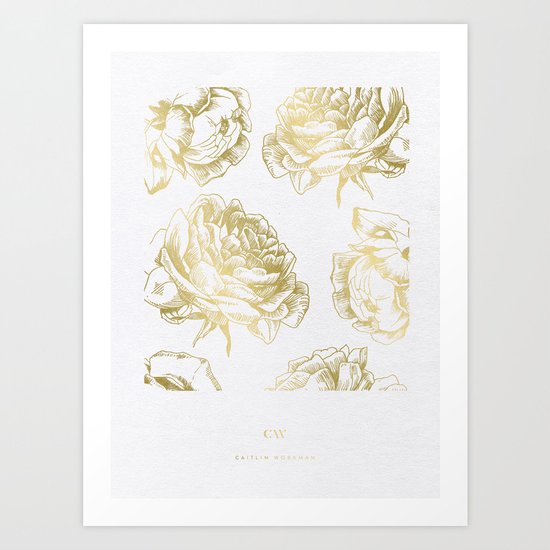 Gold Roses Art Print