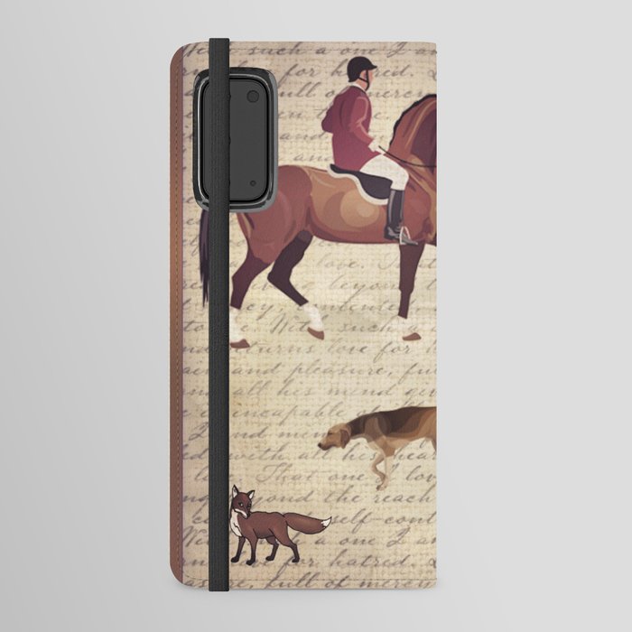 English country foxhunt print Android Wallet Case
