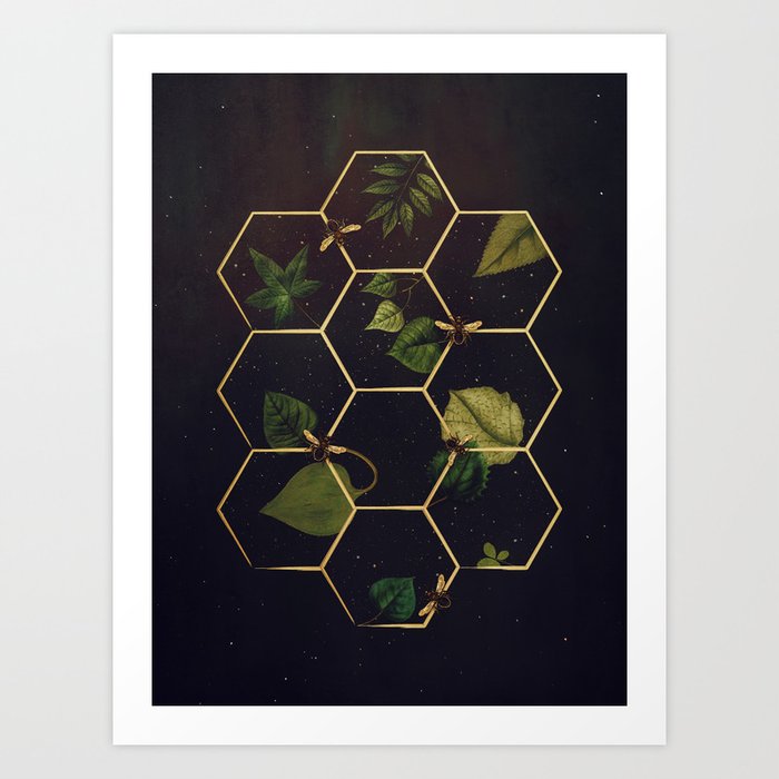 Bees in Space Art Print