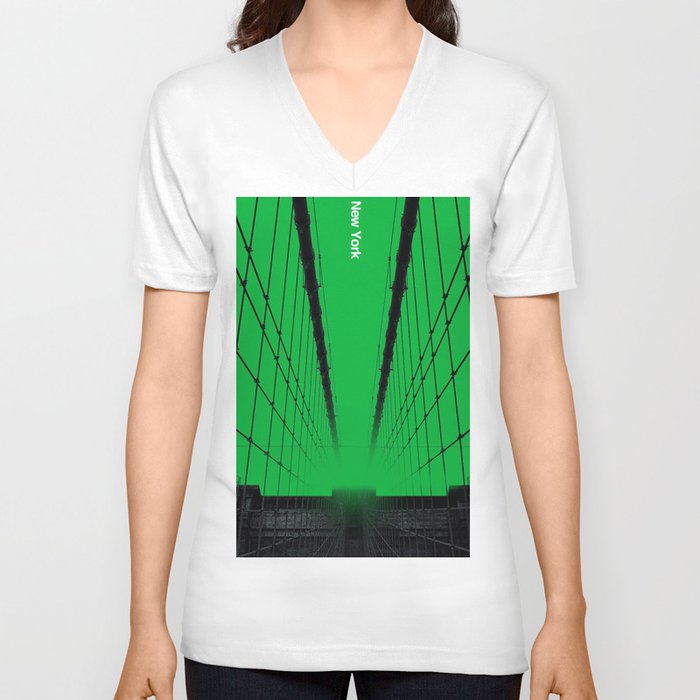 New York - Silent City Series  V Neck T Shirt