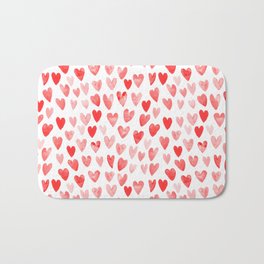 Watercolor heart pattern perfect gift to say i love you on valentines day Bath Mat | Valentines, Curated, Lovepattern, Pattern, Valentinesday, Illustration, Love, Minimalism, Redheart, Heartpattern 