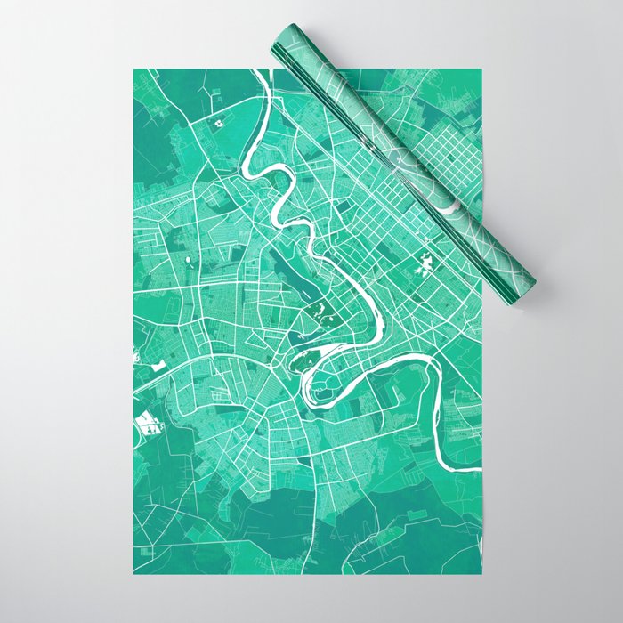 Baghdad City Map of Iraq Watercolor n Wrapping Paper