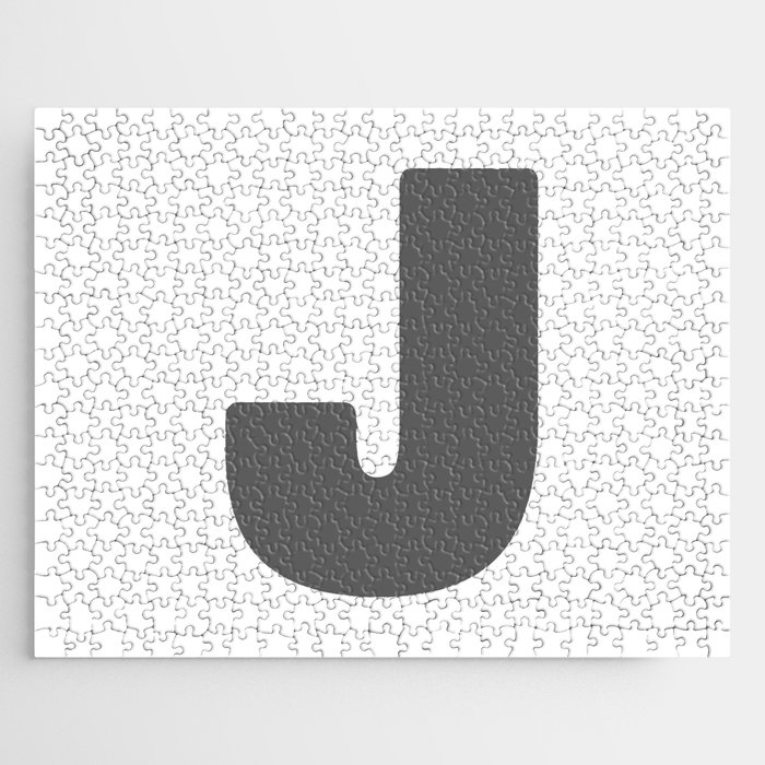 J (Grey & White Letter) Jigsaw Puzzle