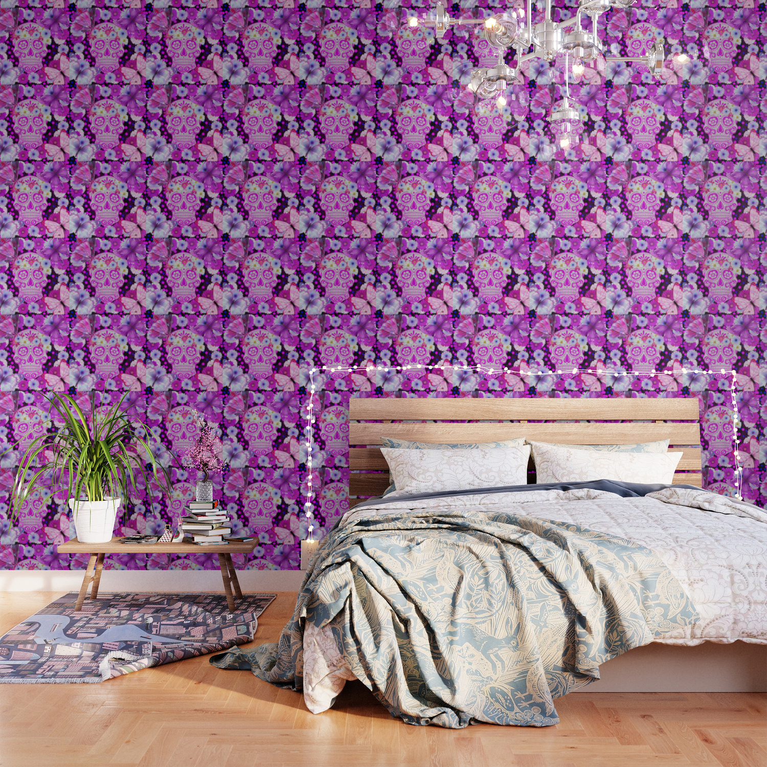 Sugar Skull And Butterfly Day Of The Dead Wallpaper By Folknfunky