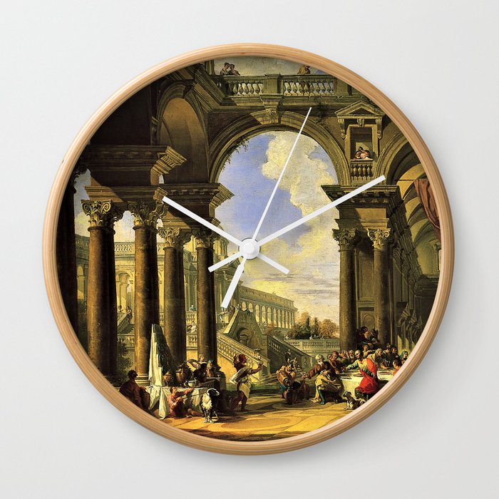 Giovanni Paolo Panini's Masterpiece: The Wedding at Cana, circa 1725 Wall Clock