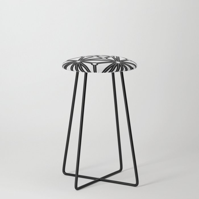 Abstract geometric pattern - black and white. Counter Stool