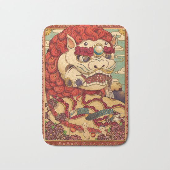 Chinese Lion Bath Mat