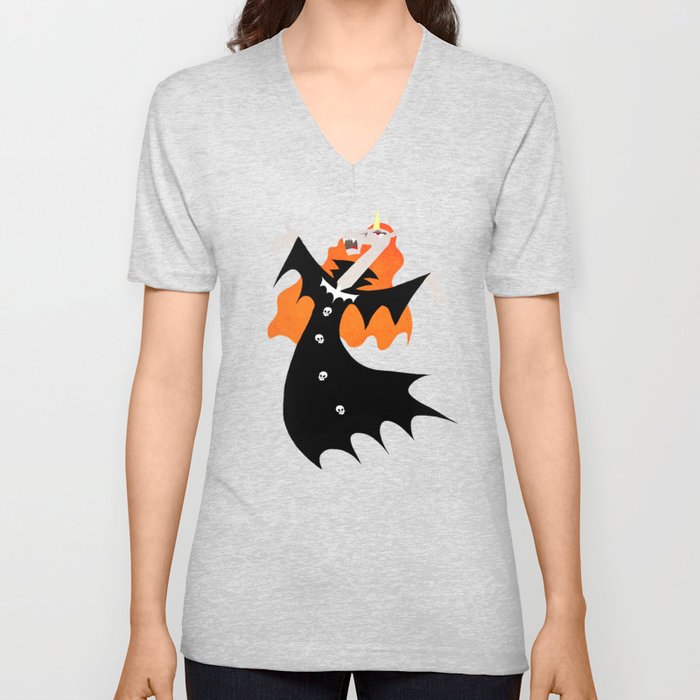 Unicorn Vampire V Neck T Shirt