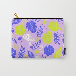 Purple & Neon Green Tropical Foliage Carry-All Pouch