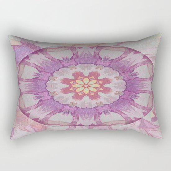Soft Lavender Floral Kaleioscope Rectangular Pillow