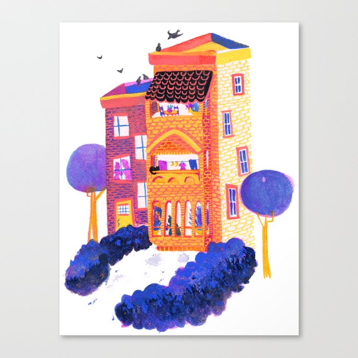 Apartment in Orange and Purple Canvas Print