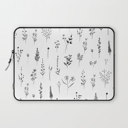 White Wildflowers Pattern Laptop Sleeve