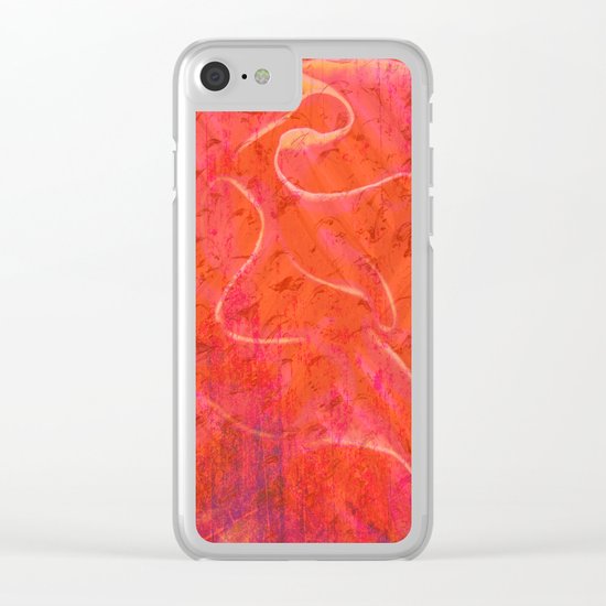 Flaming Rose, Floral Abstract Art Clear iPhone Case