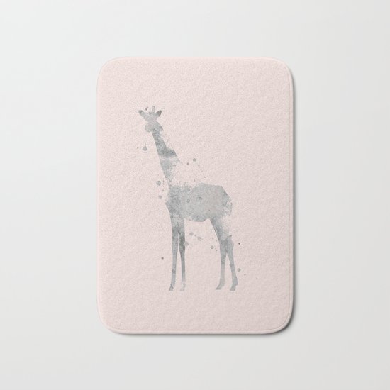 Giraffe in pink Bath Mat