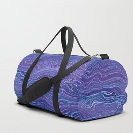Lavender Blue Lace Marble Acrylic Abstraction Duffle Bag