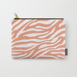 Coral Zebra Animal Print Carry-All Pouch