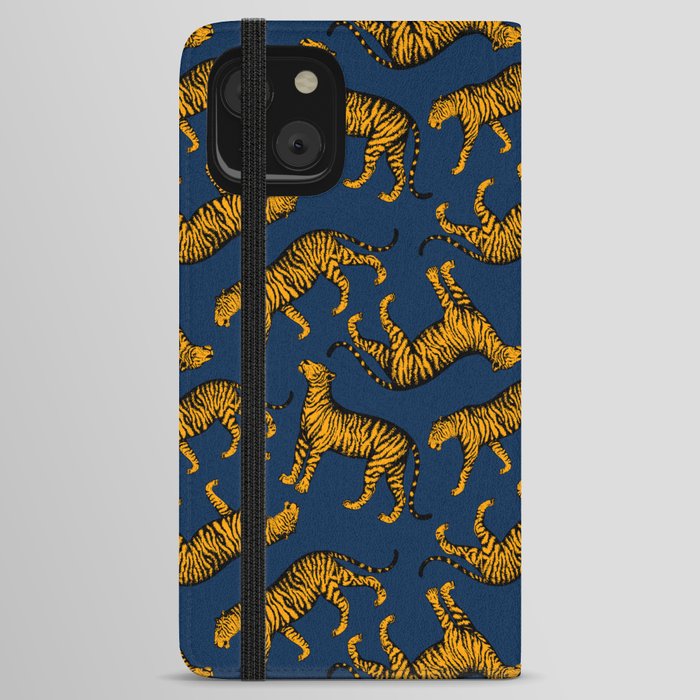 Tigers (Navy Blue and Marigold) iPhone Wallet Case