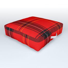 Red Plaid Outdoor Floor Cushion