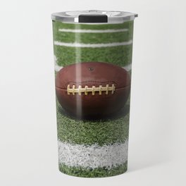 American Football Court with ball on Gras Travel Mug