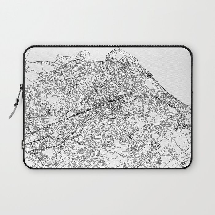 Edinburgh White Map Laptop Sleeve