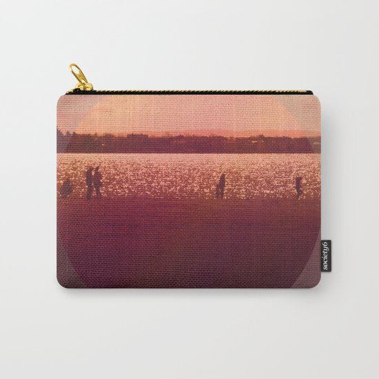 Vintage Coral Sunset, Winter Beach Carry-All Pouch