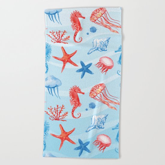 Marine Pattern 09 Beach Towel