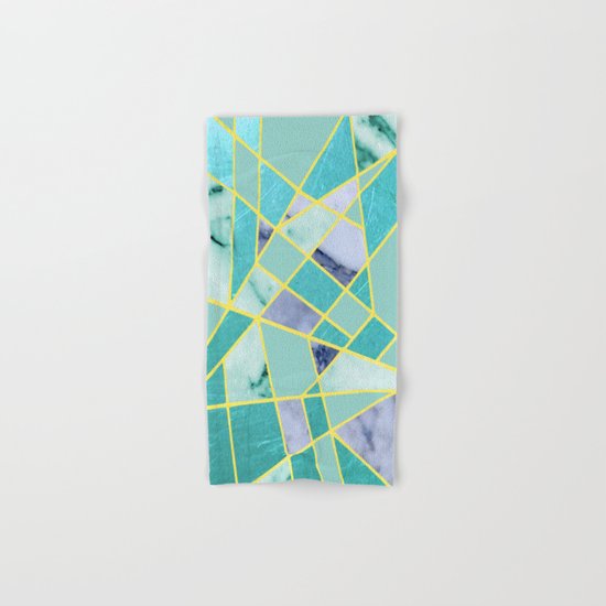 Abstract #439 in Green and Gold Hand & Bath Towel
