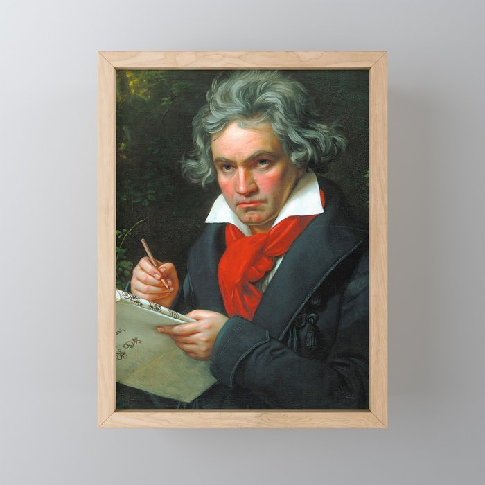 Karl Joseph Stieler Portrait of Ludwig van Beethoven Framed Mini Art Print