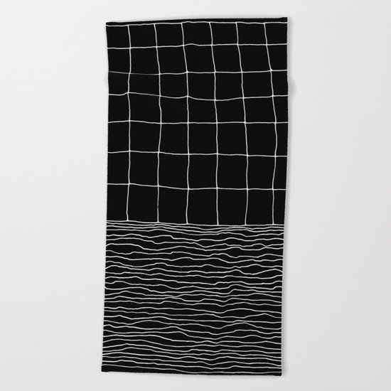 Hand Drawn Grid Beach Towel