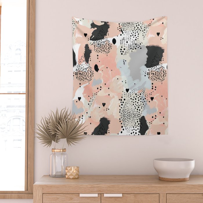 Mid Century Modern Boho Aesthetic Vsco Wall Tapestry by