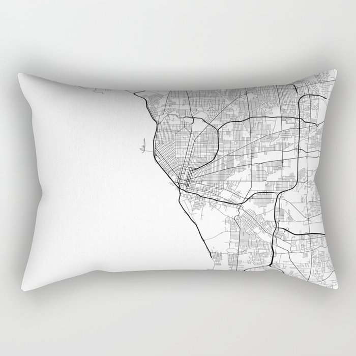 Minimal City Maps - Map Of Buffalo, New York, United States Rectangular Pillow