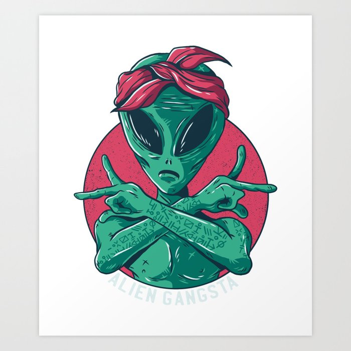 Cartoon Alien Gangster Design Art Print By Pmartistic Society6