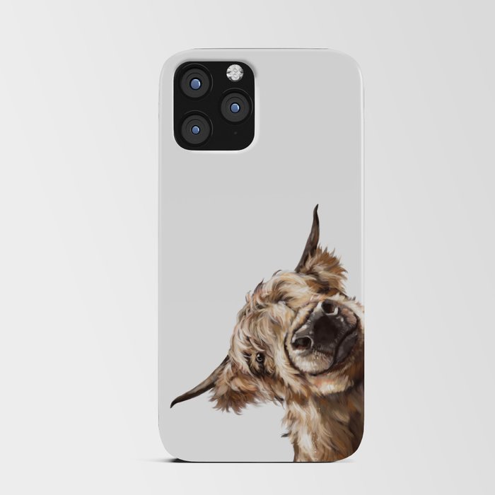 Sneaky Highland Cow iPhone Card Case