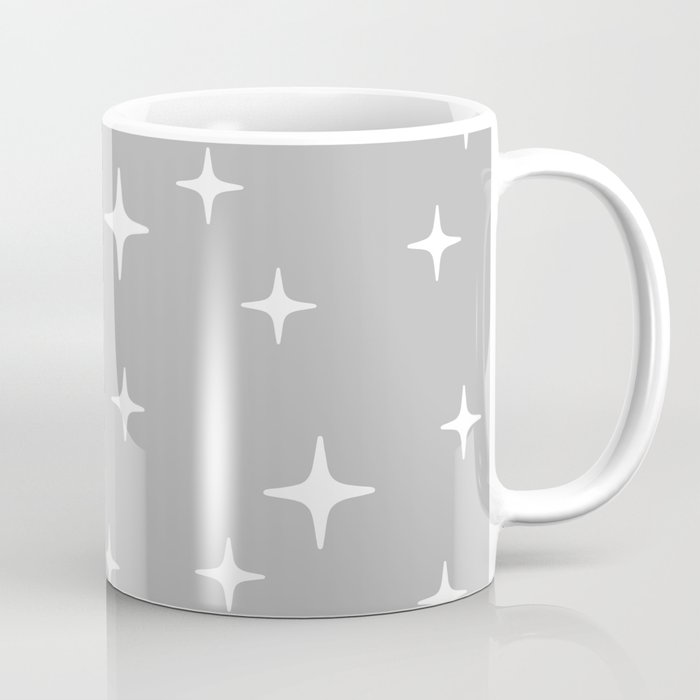Mid Century Modern Star Pattern 443 Gray Coffee Mug