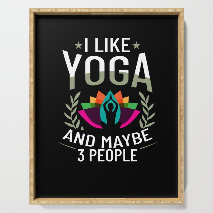 Yoga Beginner Workout Poses Quotes Meditation Serving Tray