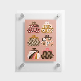 Vintage Coin Purse Collection – Blush & White Floating Acrylic Print