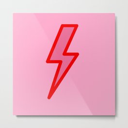 Pink and Red Y2k Lightning Bolt Wallpaper - Preppy Aesthetic Metal Print | Pattern, Illustration, Vibrant, Bright, Indie, 8X10, Vintage, Retro, Electric, Graphicdesign 